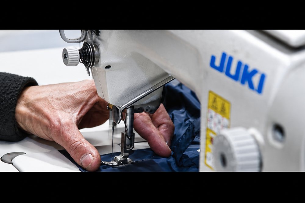 Riparazione sartoriale su macchina da cucire industriale
